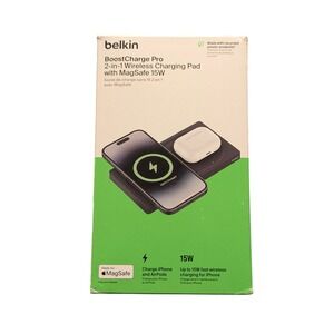 Bb. Belkin BoostCharge Pro 2-in-1 Wireless iPhone Charging Pad W/Magsafe‎ 15W